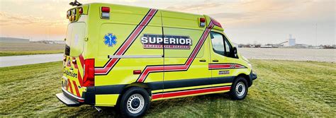 Superior ambulance - Superior Air-Ground Ambulance Service, Inc.’s Communication Center is located at the company headquarters in Elmhurst, Illinois. The Center is staffed twenty-four hours a day by licensed Emergency Medical Dispatchers and Certified Flight Coordinators. The Superior Communication Center fields approximately 2,700 …